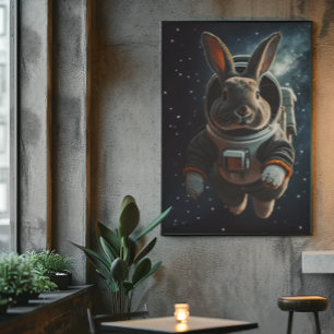 Poster Cartaz da Astronauta Bunny Space Nursery 