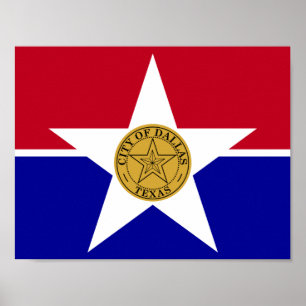 Poster Cartaz da Bandeira de Dallas, Texas