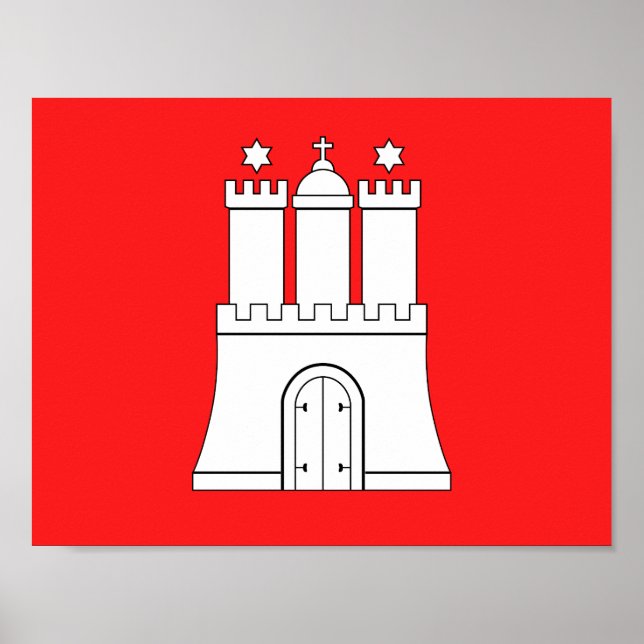 Poster Cartaz da bandeira de Hamburgo (Frente)