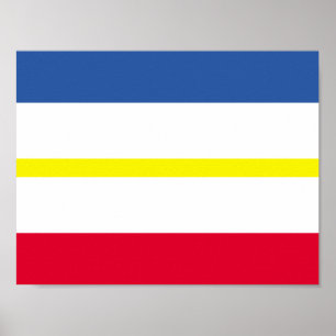 Poster Cartaz da bandeira de Mecklemburgo-Pomerânia Ocide