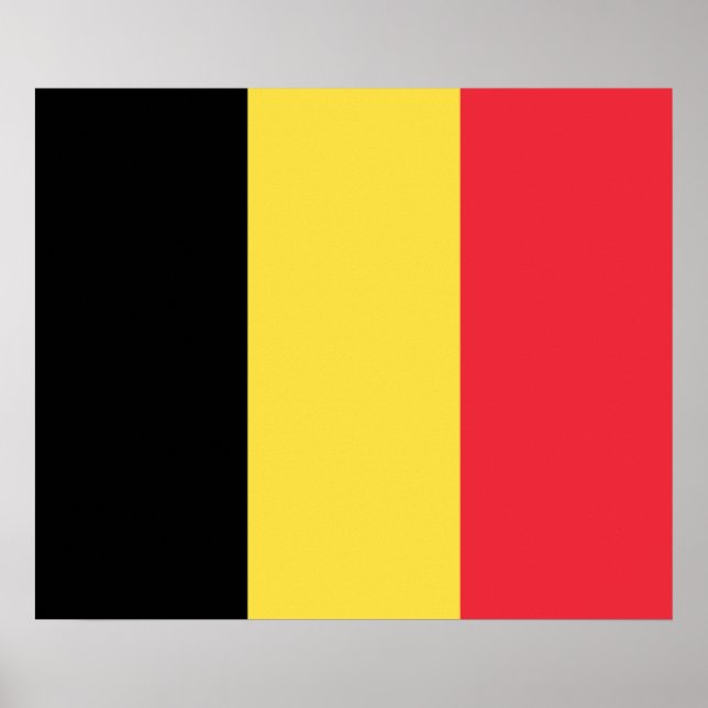 Poster Cartaz da Bandeira Patriótica Belga (Frente)