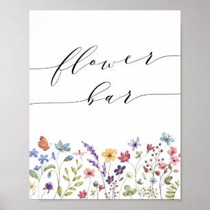 Poster Cartaz da Barra de Flores do Chá de Noiva Floral d
