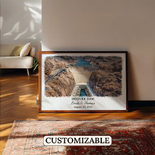 Poster Cartaz da Barragem Hoover Arizona, Aquarela, Perso