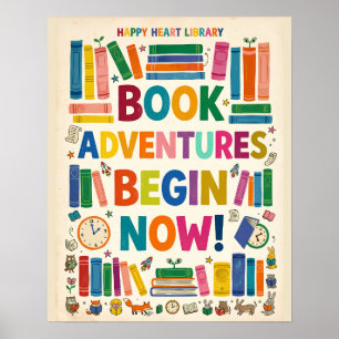 Poster Cartaz da Biblioteca de Aventuras de Livros