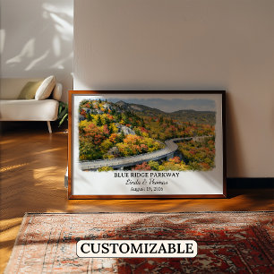 Poster Cartaz da Blue Ridge Parkway Carolina do Norte, Aq