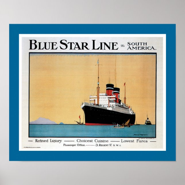 Póster Cartaz da Blue Star Line (Frente)