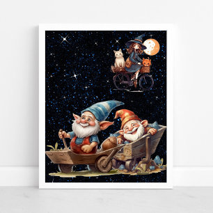Poster Cartaz da Bruxa Pequena e Fofa e do Gnomo Feliz