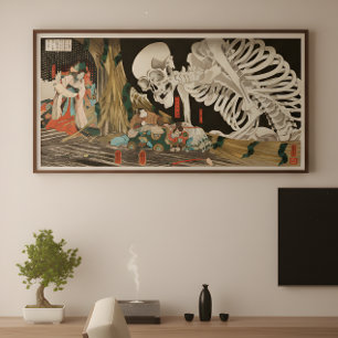 Póster Cartaz da Bruxa Takiyasha Esqueleto de Utagawa Kun