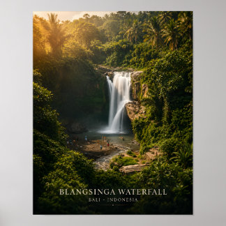 Poster Cartaz da Cachoeira Blangsinga em Bali