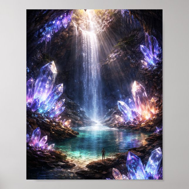 Poster Cartaz da Cachoeira da Caverna de Cristal (Frente)