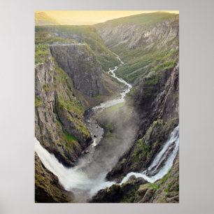 Poster Cartaz da cachoeira Voringsfossen na Noruega