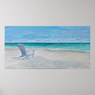 Poster Cartaz da Cadeira Adirondack Antiga - por Just Dah