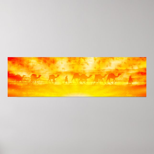 Póster Cartaz da Caravana de Camelos Sunburst (Frente)