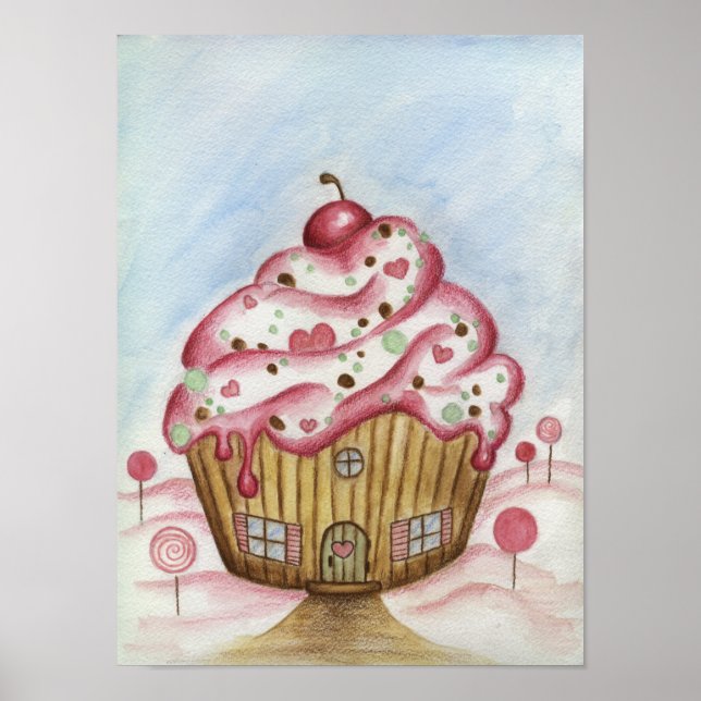 Póster Cartaz da Casa de Cupcake (Frente)