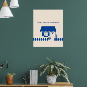 Poster Cartaz da Casa Minimalista Azul