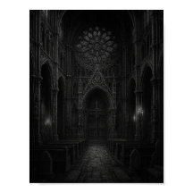 Cartaz da Catedral Gótica em Preto e Branco