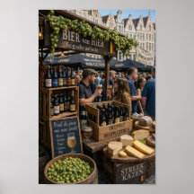 Cartaz da Cena de Degustação de Cerveja no Mercado