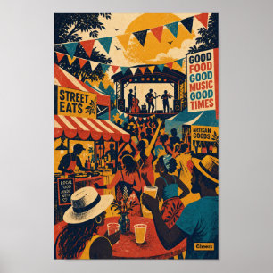 Poster Cartaz da Cena do Festival de Música Retro Street