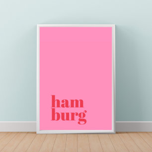 Poster Cartaz da cidade moderna de Hamburgo Alemanha