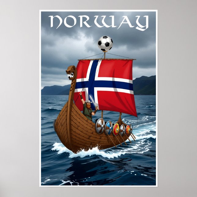 Poster cartaz da copa do mundo da Noruega (Frente)