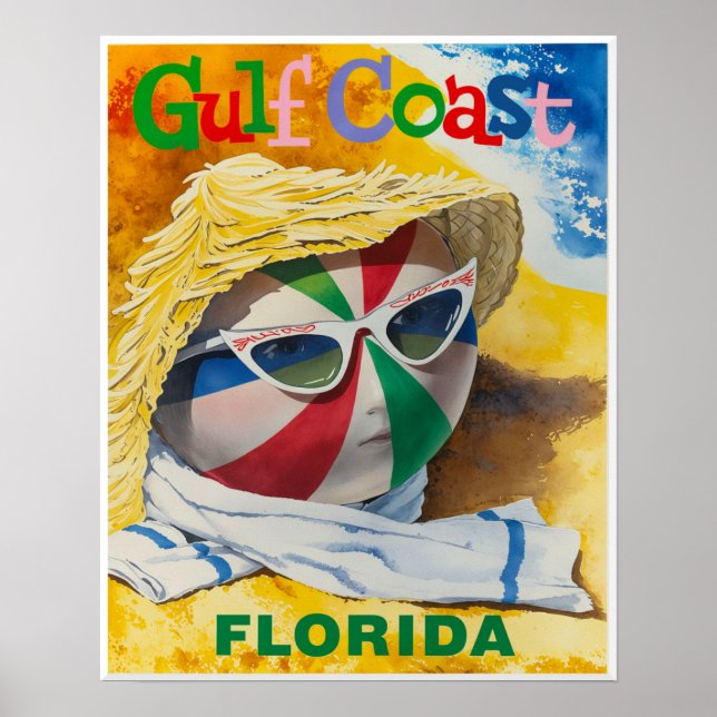 Poster Cartaz da Costa do Golfo da Flórida (Frente)