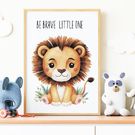 Poster Cartaz da Creche Safari de Leões – Seja Corajoso,