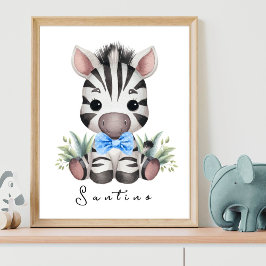 Poster Cartaz da Creche Safari de Zebras – Arte de Parede