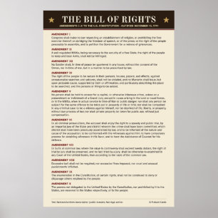 Poster Cartaz da Declaração de Direitos – Texto Completo,