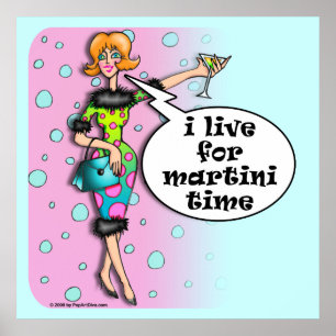 Poster Cartaz da Diva do Martini de Bolinhas