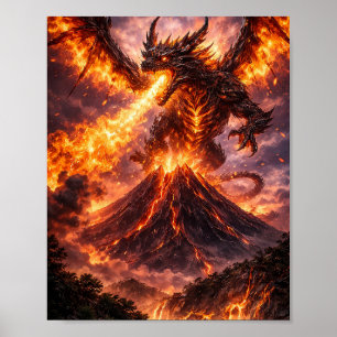 Poster Cartaz da Erupção do Dragão Vulcânico