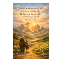 Cartaz da Escritura do Salmo 121:1-2 KJV | Arte Cr