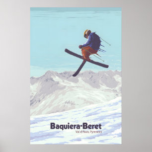 Poster Cartaz da Estação de Esqui Baqueira-Beret Espanha