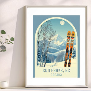 Poster Cartaz da estação de esqui Sun Peaks BC Canadá