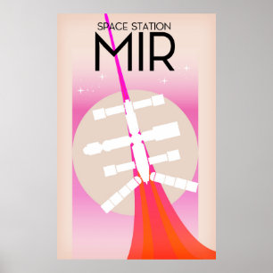 Poster Cartaz da Estação Espacial Russa MIR