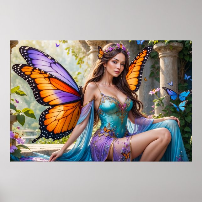 Poster Cartaz da Fada das Asas de Borboleta (2) (Frente)