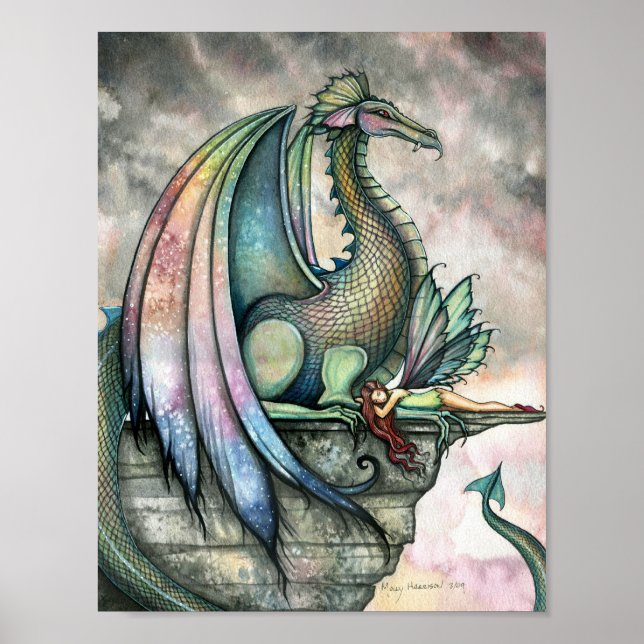 Póster Cartaz da Fada Dragão Protetora por Molly Harrison (Frente)