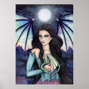 Póster Cartaz da Fada Gótica e do Dragão Molly Harrison