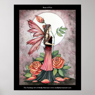 Póster Cartaz da Fada Rosa de Fogo por Molly Harrison