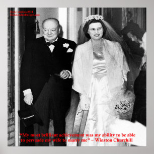 Póster Cartaz da famosa citação de casamento de Churchill