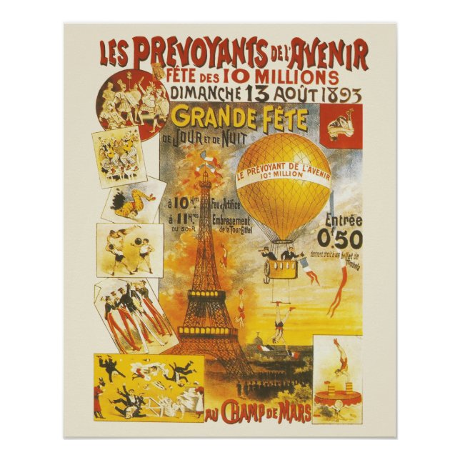 Póster Cartaz da Feira da Grande Festa Antiga de Paris (Frente)
