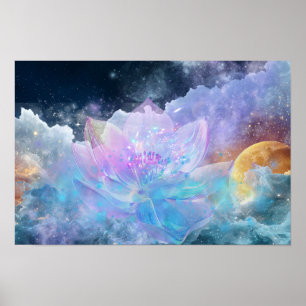 Poster Cartaz da Flor de Lótus Cósmica