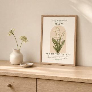 Poster Cartaz da Flor de Maio Lírio-do-Vale