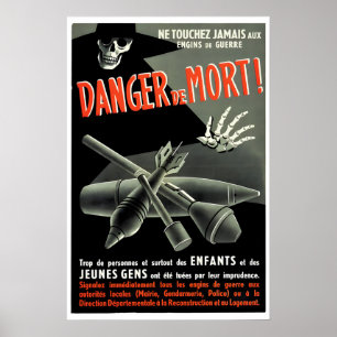 Poster Cartaz da França na II Guerra Mundial 1944 Aviso P