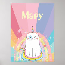 Cartaz da Garota Mágica Caticorn com nome