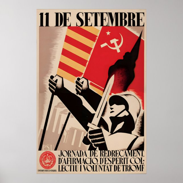 Poster Cartaz da Guerra Civil Espanhola  Um dia de afirma (Frente)