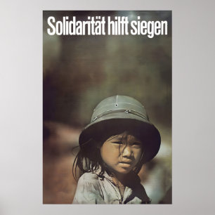 Poster Cartaz da Guerra do Vietnã Alemanha Oriental Solid