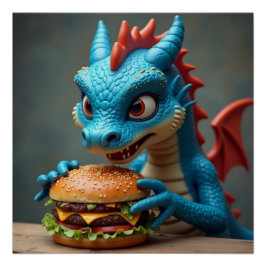 Póster Cartaz da Hamburgueria do Jake Dragon