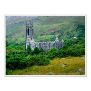 Póster Cartaz da Igreja Dunlewey   Donegal Histórico Irla