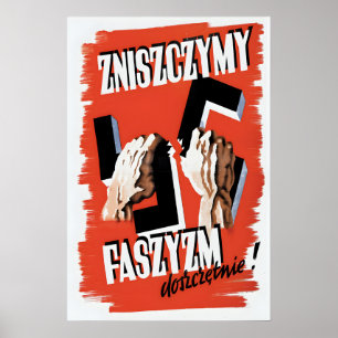 Poster Cartaz da II Guerra Mundial Polônia Lutaremos cont