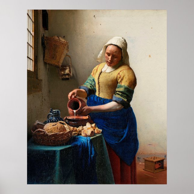 Poster Cartaz da Leiteira de Vermeer (Frente)